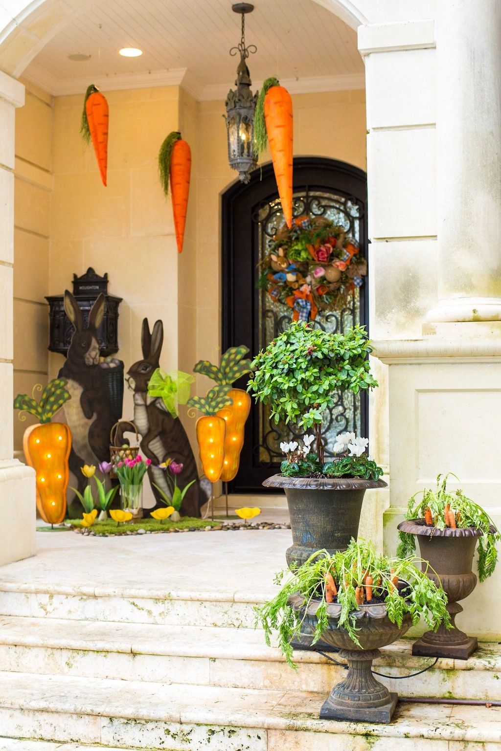 Best Easter Front Porch Decor Ideas 27 HOMYHOMEE