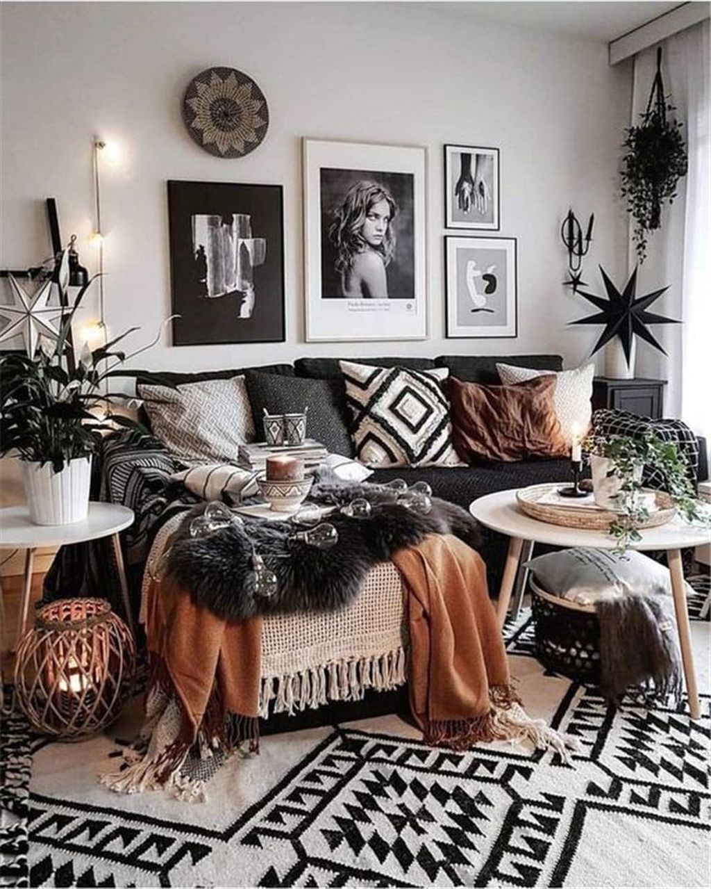 34 The Best Rustic Bohemian Living Room Decor Ideas - HOMYHOMEE