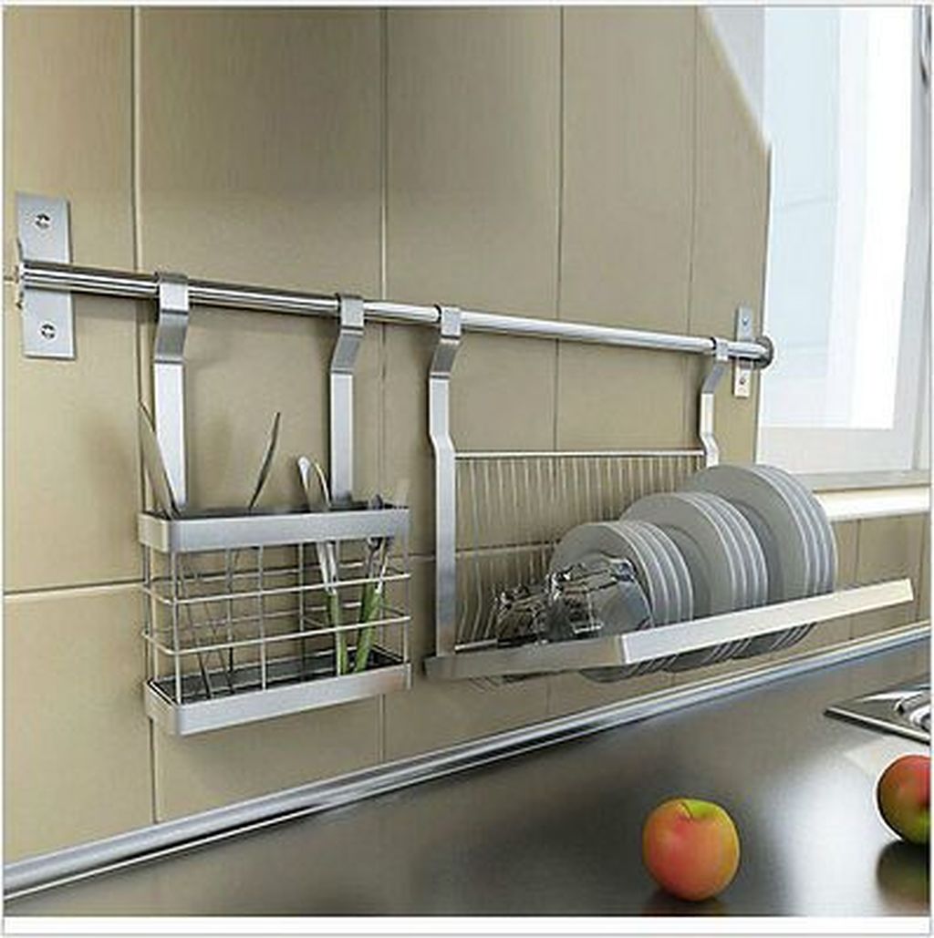 33 Inspiring Dish Rack Ideas For Your Kitchen - HOMYHOMEE