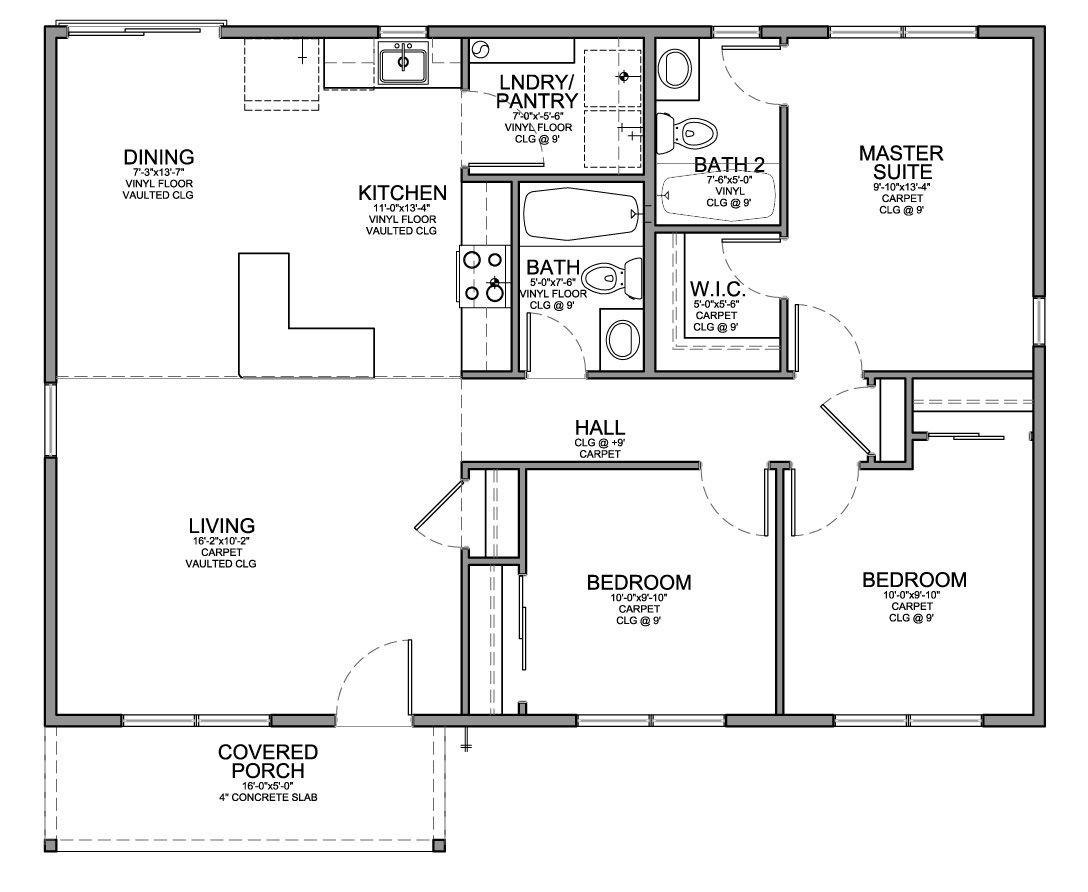 3 Bedroom House Floor Plan