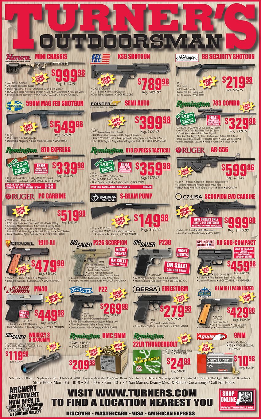 Turner's Outdoorsman Weekly Ad