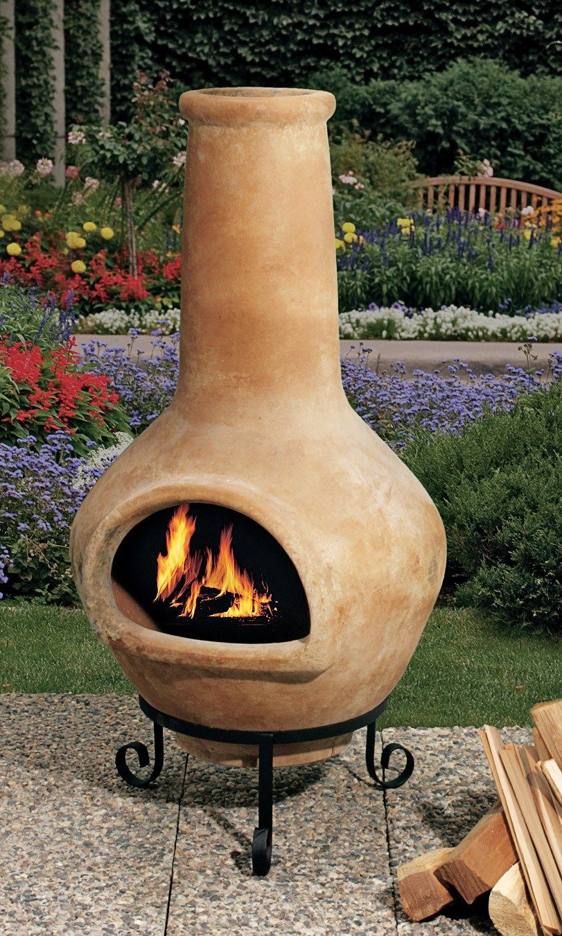 20+ Chiminea Clay Outdoor Fireplace HOMYHOMEE