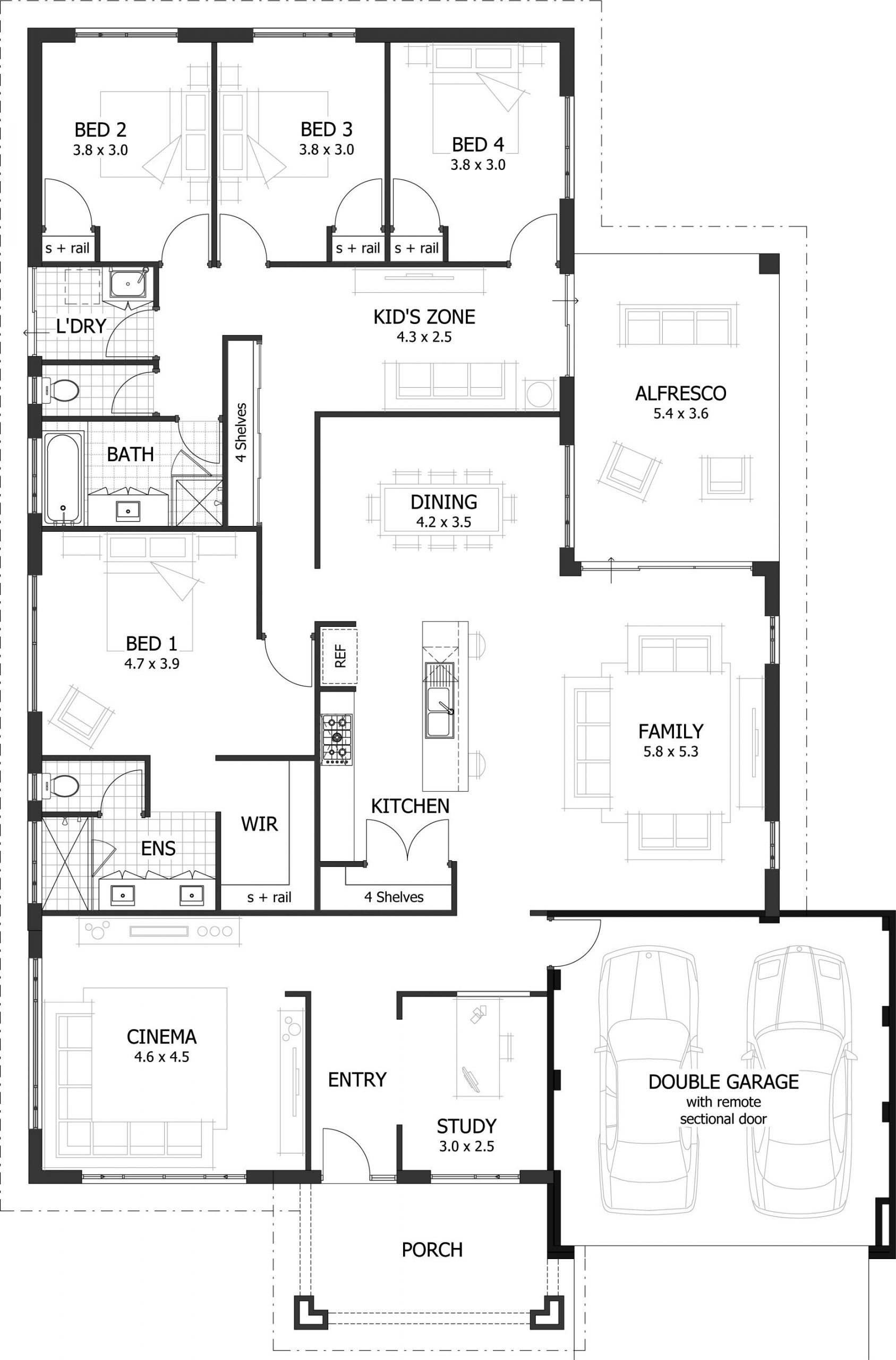 4 Bedroom House Floor Plans